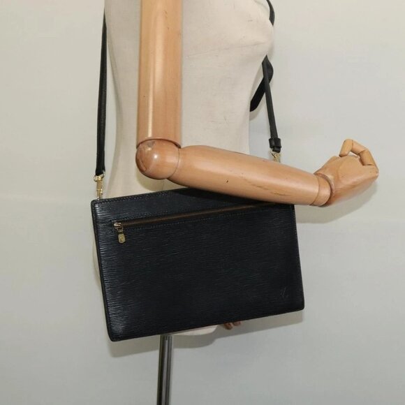 LOUIS VUITTON Epi Angian Shoulder Bag 2way Black M52112 LV Auth 129831 - Picture 3 of 16